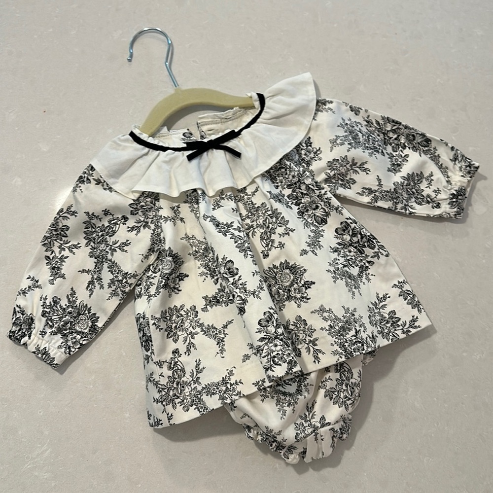 Janie and Jack Two-piece Black and White Matching Set